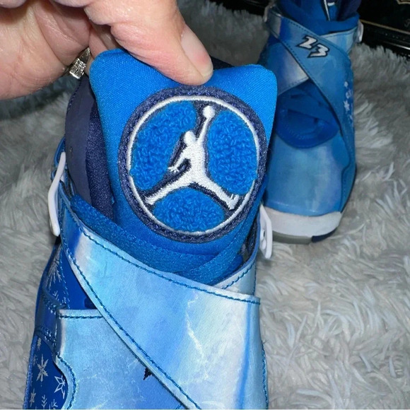 AIR JORDAN 8 Retro Snow Snowflake Blizzard size 6.5Y 8.0 Women 305368-400 - Picture 4 of 9